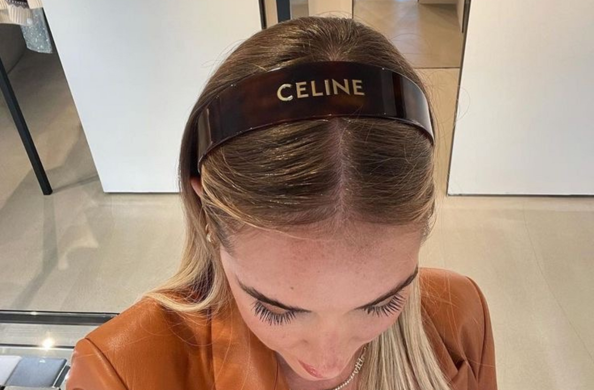women wearing brown celine headband designer
