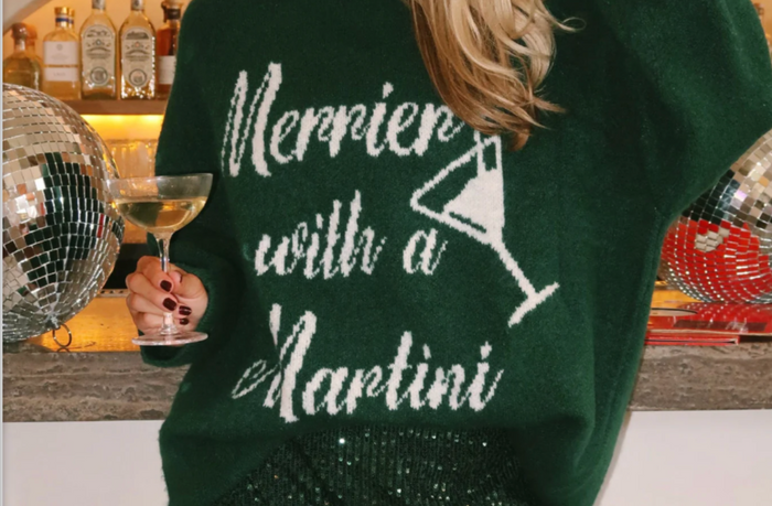 green Christmas sweater dress