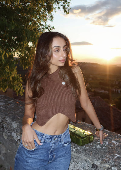 KAILA KNIT TANK TOP BROWN