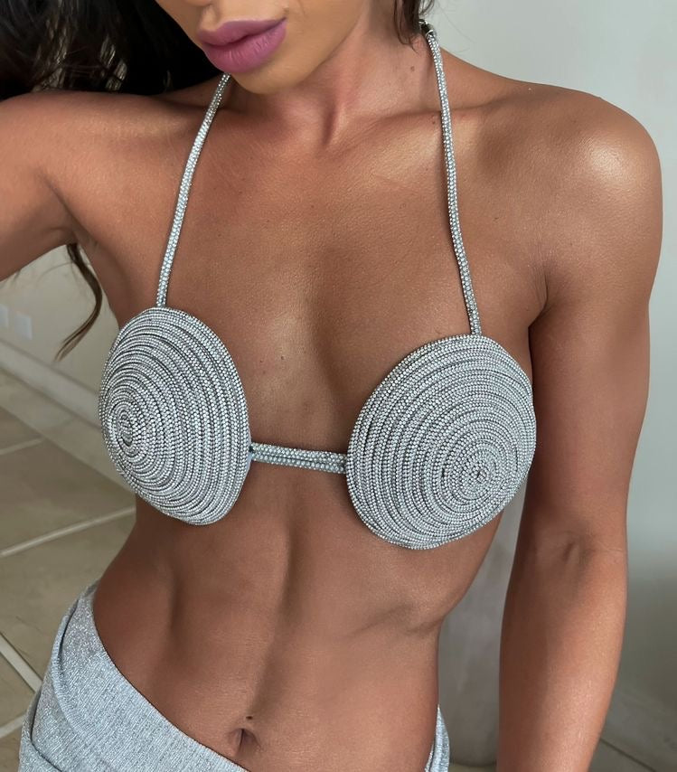 FREYA RHINESTONE EMBELLISHED BRA TOP