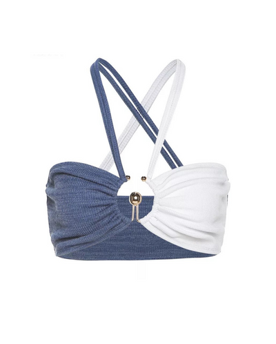 ARIA CUT OUT RING BANDEAU BLUE/WHITE (SAMPLE SALE)