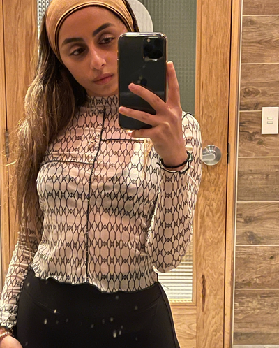 SANAYA MESH LONG SLEEVE TOP GREEN (SAMPLE SALE)