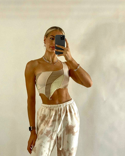 VERONA ONE SHOULDER CROP TOP MULTI (SAMPLE SALE)