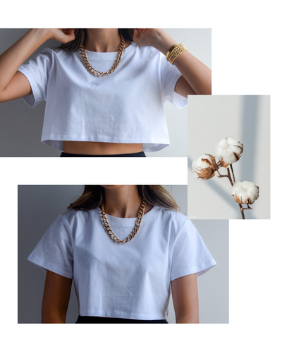 COLOMBÉ 100% COTTON CROPPED TEE