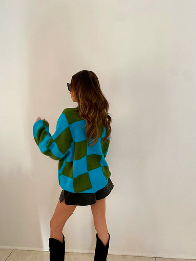 DEMI COLORBLOCK OVERSIZED KNIT SWEATER