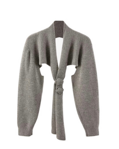 ARRO SCARF LONG SLEEVE TOP TAN (SAMPLE SALE)