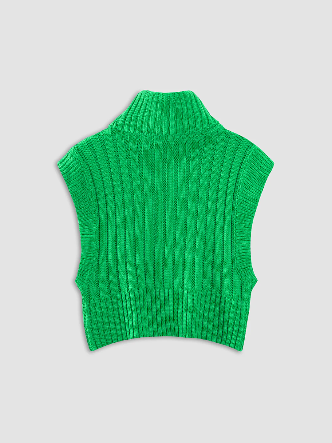 AVA CABLE KNIT TURTLENECK VEST GREEEN