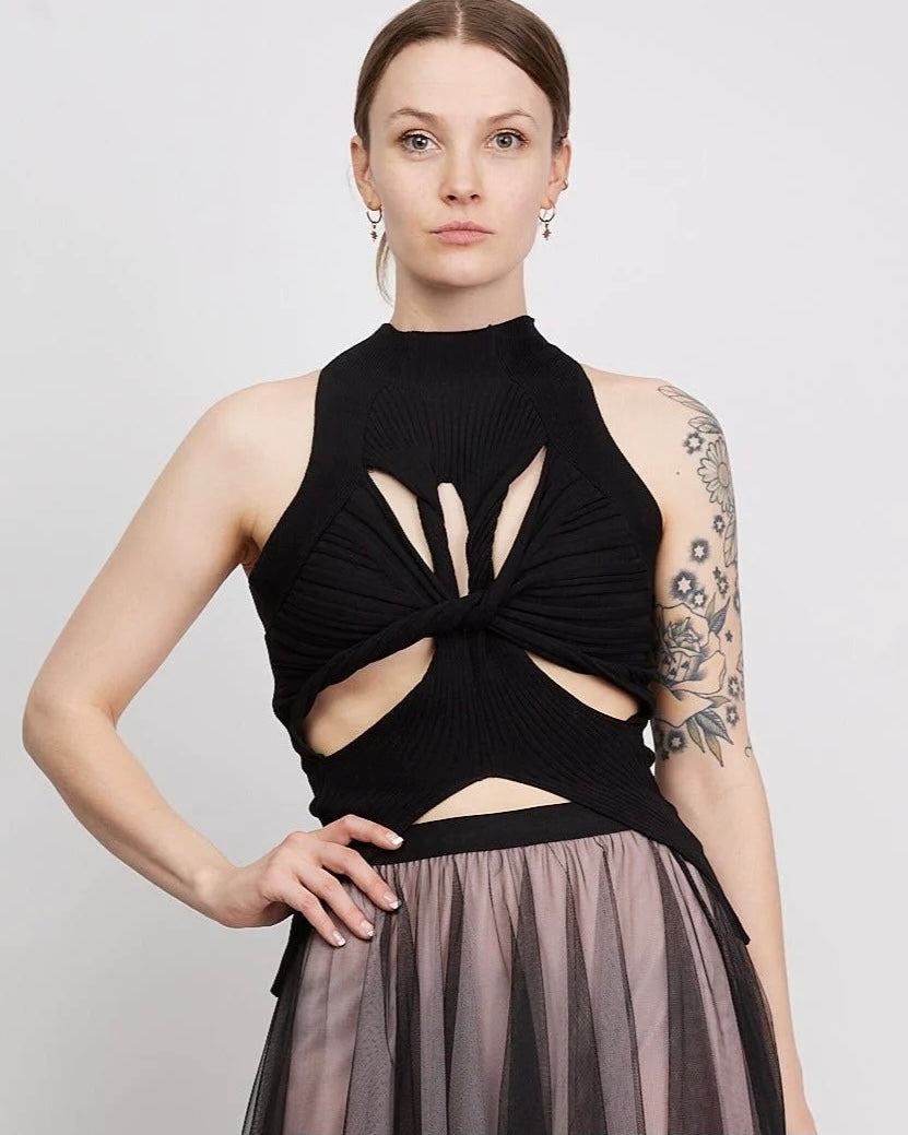 TYRA RIBBED TWIST TANK