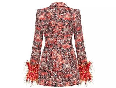 RUBY OSTRICH FEATHER BLAZER DRESS