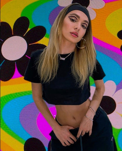 COLOMBÉ 100% COTTON CROPPED TEE