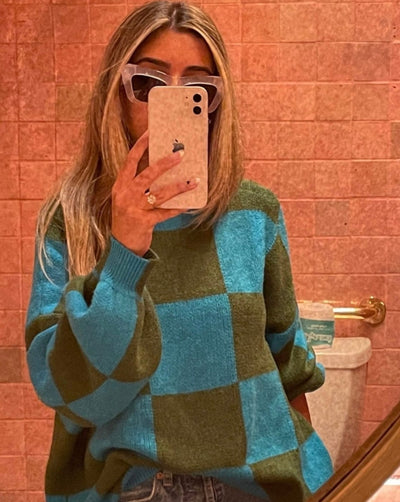 DEMI COLORBLOCK OVERSIZED KNIT SWEATER