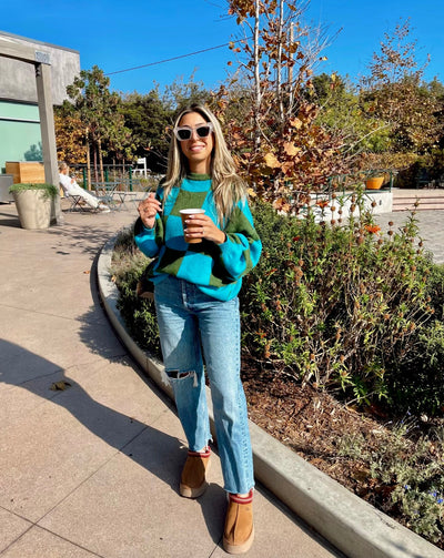 DEMI COLORBLOCK OVERSIZED KNIT SWEATER