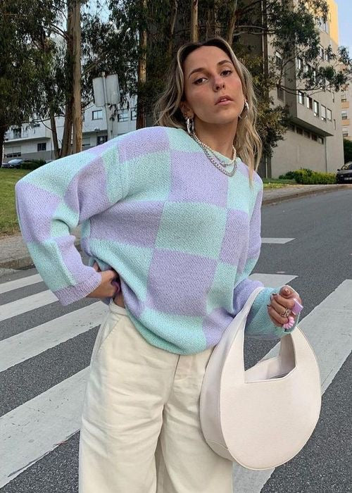 DEMI COLORBLOCK OVERSIZED KNIT SWEATER
