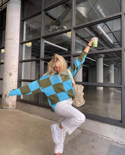 DEMI COLORBLOCK OVERSIZED KNIT SWEATER