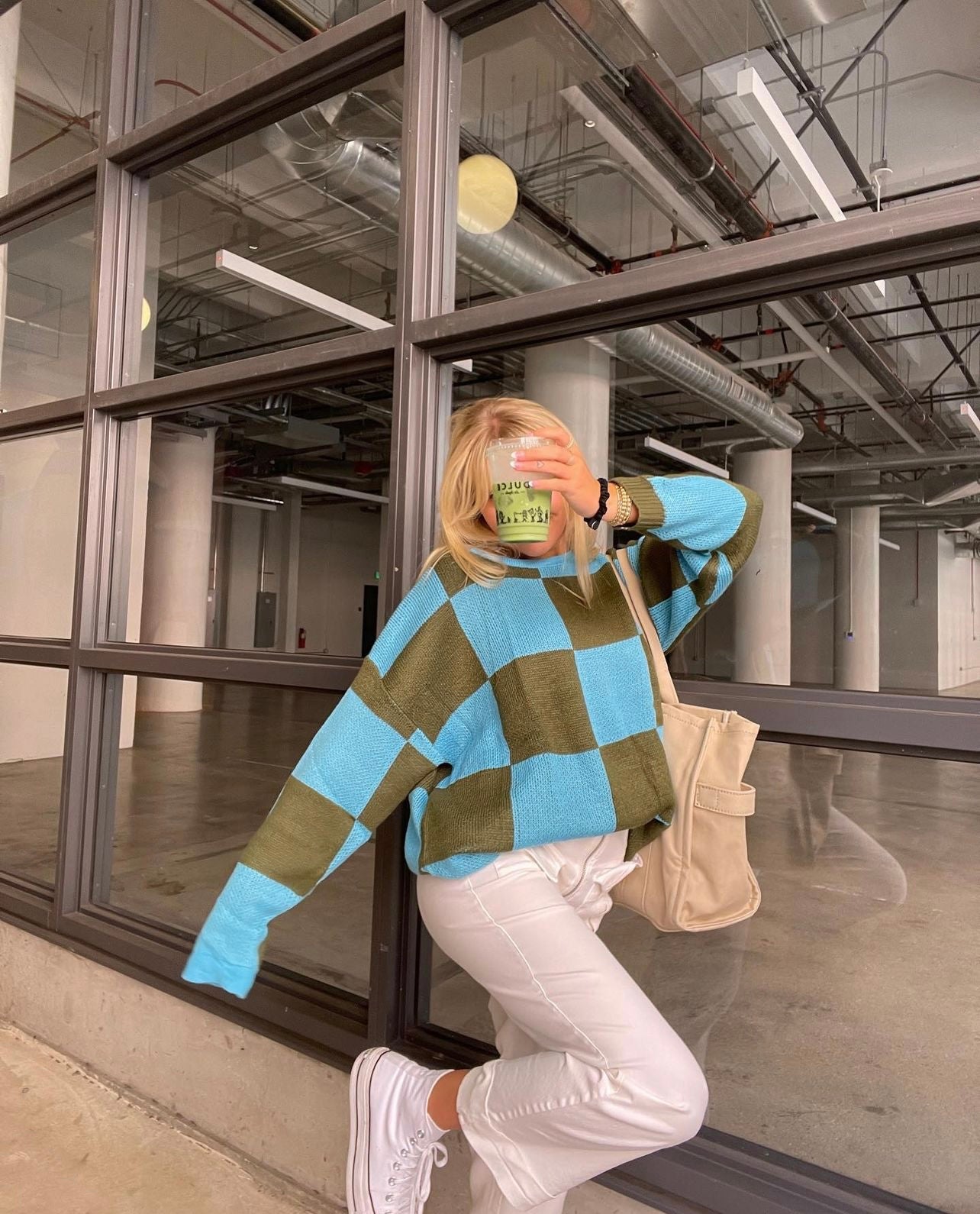 DEMI COLORBLOCK OVERSIZED KNIT SWEATER