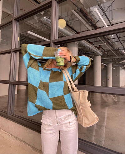 DEMI COLORBLOCK OVERSIZED KNIT SWEATER