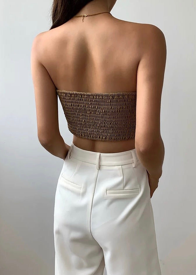 DAYANARA STRAPLESS CORSET TOP CAMEL (SAMPLE SALE)