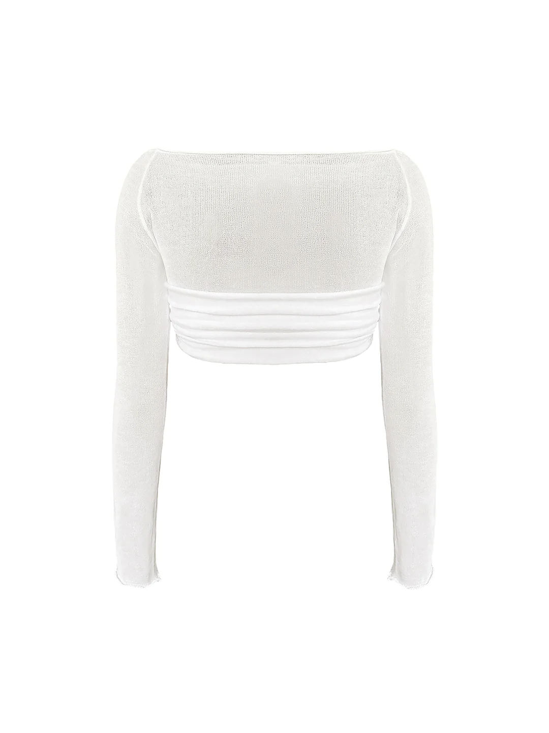 LILA SHEER OFF-THE-SHOULDER CROPPED LONG SLEEVE WHITE (PRE-ORDER)