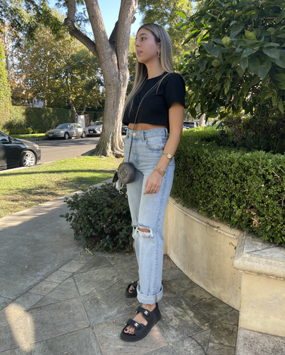 COLOMBÉ 100% COTTON CROPPED TEE